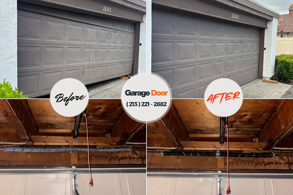 Before and after: garage door repair Mammoth Lakes, CA